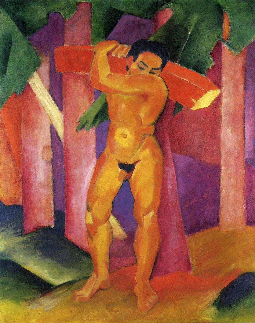 (image for) Handmade oil painting Copy paintings of famous artists Franz Marc's art Woodcutter 1911